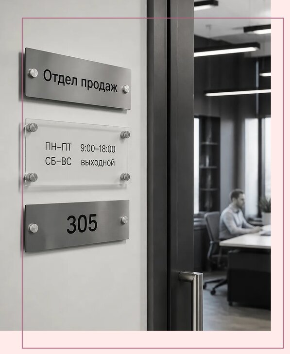 Офисные таблички на дверь в Гусе-Хрустальном по цене от 5242 р. | Аванза-Гсь