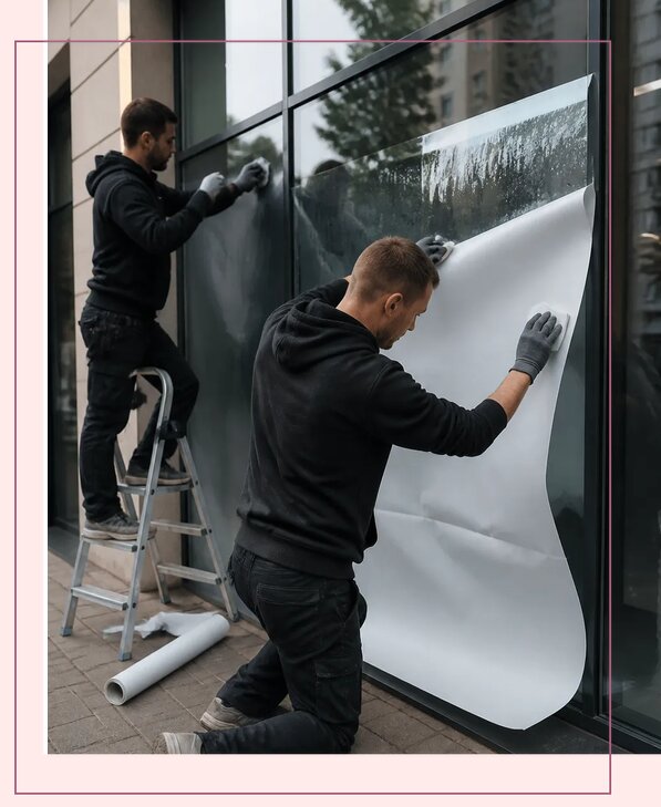 Профессиональное оформление витрин магазинов в Гусе-Хрустальном